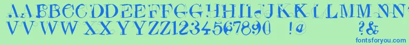 Crazyconstructor Font – Blue Fonts on Green Background