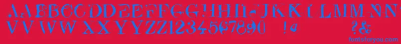 Crazyconstructor Font – Blue Fonts on Red Background