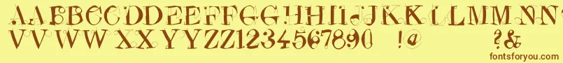 Crazyconstructor Font – Brown Fonts on Yellow Background