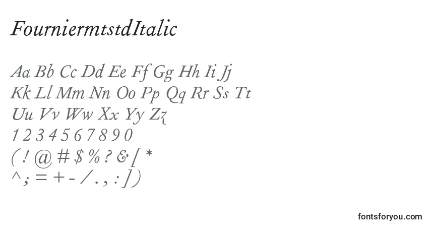 Шрифт FourniermtstdItalic – алфавит, цифры, специальные символы
