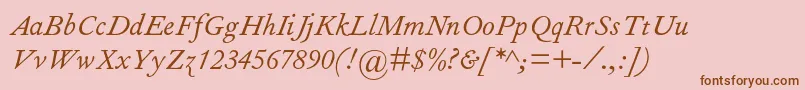 FourniermtstdItalic Font – Brown Fonts on Pink Background