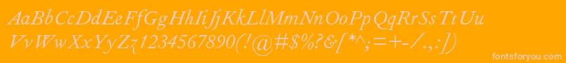 FourniermtstdItalic Font – Pink Fonts on Orange Background