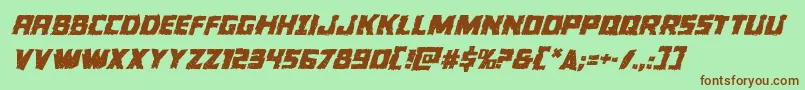 Colossusjagitalic Font – Brown Fonts on Green Background