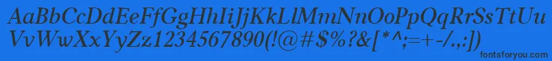 CarniolaSemiboldItalic Font – Black Fonts on Blue Background
