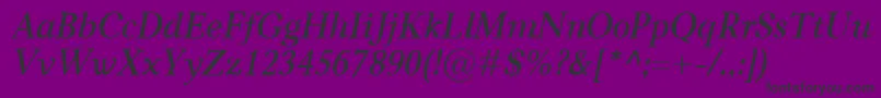 Fonte CarniolaSemiboldItalic – fontes pretas em um fundo violeta