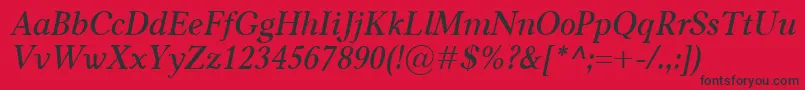 CarniolaSemiboldItalic Font – Black Fonts on Red Background