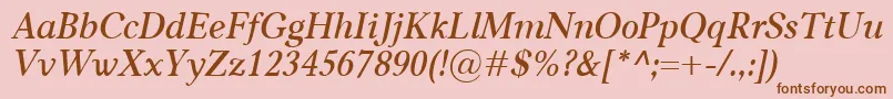 CarniolaSemiboldItalic Font – Brown Fonts on Pink Background