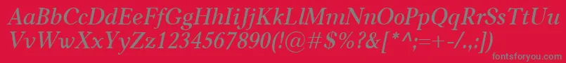 CarniolaSemiboldItalic Font – Gray Fonts on Red Background