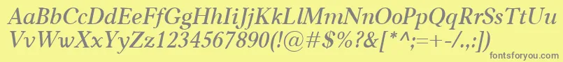 CarniolaSemiboldItalic Font – Gray Fonts on Yellow Background