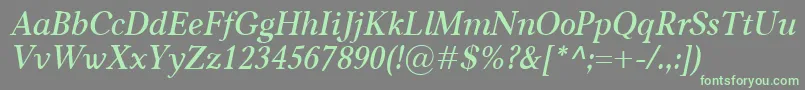 CarniolaSemiboldItalic Font – Green Fonts on Gray Background