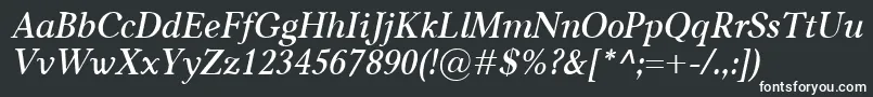 Шрифт CarniolaSemiboldItalic – белые шрифты на чёрном фоне