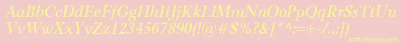 CarniolaSemiboldItalic Font – Yellow Fonts on Pink Background