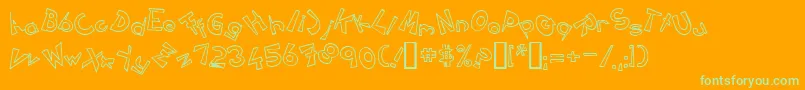 Circlinecrazyjumpedoutline Font – Green Fonts on Orange Background