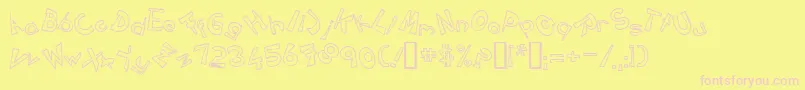 Circlinecrazyjumpedoutline Font – Pink Fonts on Yellow Background