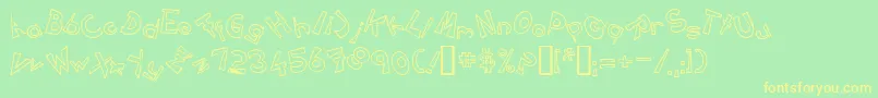 Circlinecrazyjumpedoutline Font – Yellow Fonts on Green Background