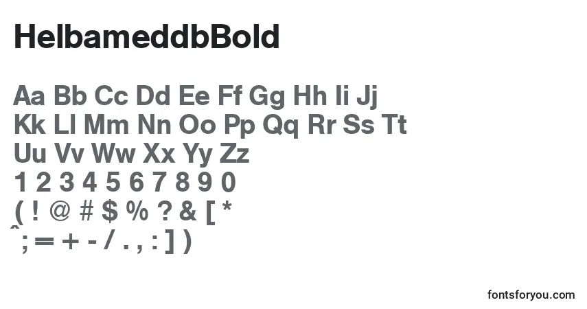 Шрифт HelbameddbBold – алфавит, цифры, специальные символы