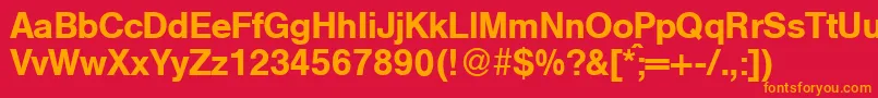 HelbameddbBold Font – Orange Fonts on Red Background