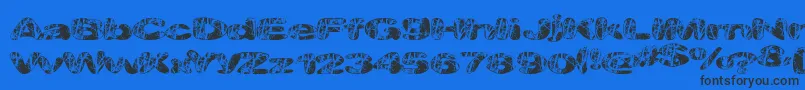 Majorveins Font – Black Fonts on Blue Background
