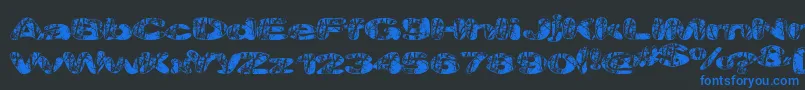 Majorveins Font – Blue Fonts on Black Background