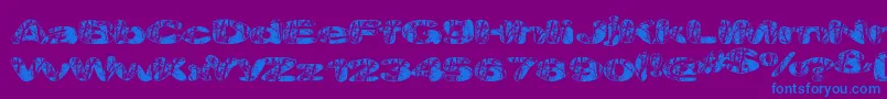 フォントMajorveins – 紫色の背景に青い文字