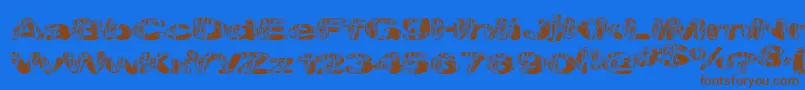 Majorveins Font – Brown Fonts on Blue Background