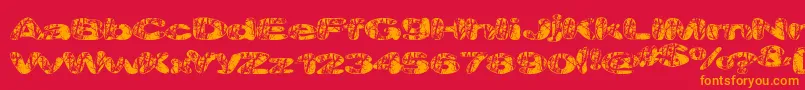 Majorveins Font – Orange Fonts on Red Background