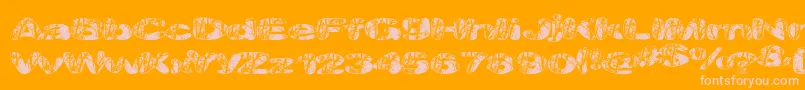 Police Majorveins – polices roses sur fond orange