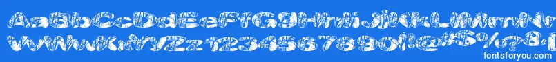 Majorveins Font – White Fonts on Blue Background