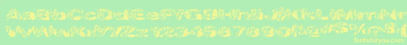Majorveins Font – Yellow Fonts on Green Background