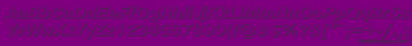Pragmaticashadowc-Schriftart – Schwarze Schriften auf violettem Hintergrund