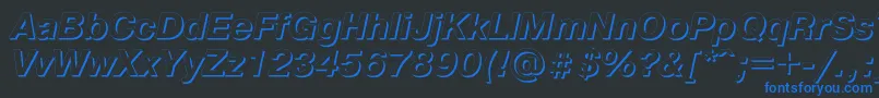 Pragmaticashadowc Font – Blue Fonts on Black Background