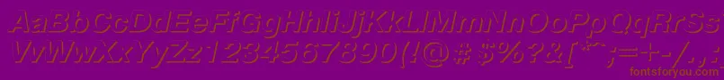 Pragmaticashadowc-Schriftart – Braune Schriften auf violettem Hintergrund