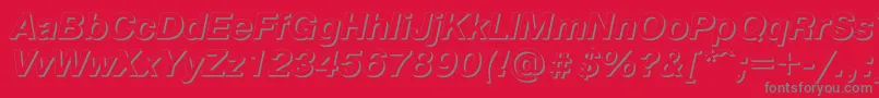 Pragmaticashadowc Font – Gray Fonts on Red Background