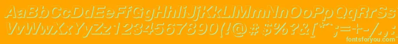 Pragmaticashadowc Font – Green Fonts on Orange Background