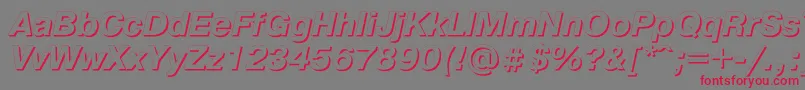 フォントPragmaticashadowc – 赤い文字の灰色の背景