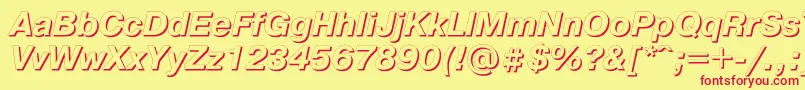 Pragmaticashadowc Font – Red Fonts on Yellow Background