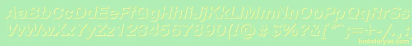 Pragmaticashadowc Font – Yellow Fonts on Green Background