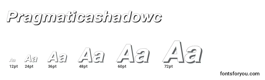Размеры шрифта Pragmaticashadowc