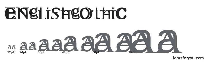 Размеры шрифта Englishgothic