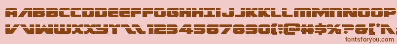 Federalescortlaser-Schriftart – Braune Schriften auf rosa Hintergrund