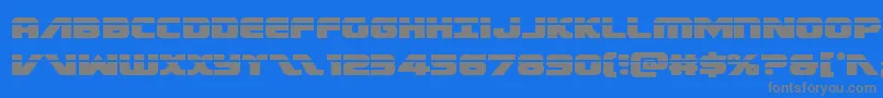 Federalescortlaser-Schriftart – Graue Schriften auf blauem Hintergrund