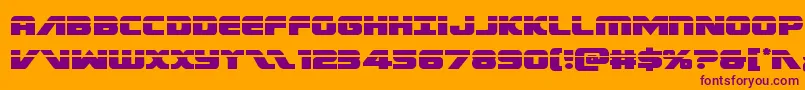 Federalescortlaser-fontti – violetit fontit oranssilla taustalla