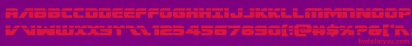 Federalescortlaser-Schriftart – Rote Schriften auf violettem Hintergrund