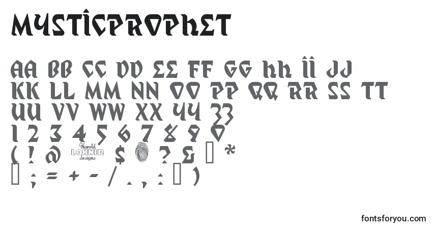 Fuente MysticProphet - alfabeto, números, caracteres especiales