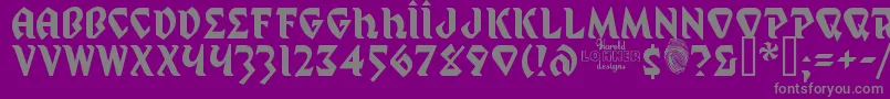 フォントMysticProphet – 紫の背景に灰色の文字