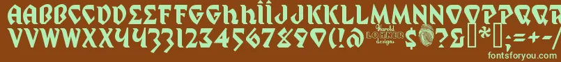 MysticProphet Font – Green Fonts on Brown Background