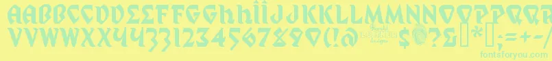 MysticProphet Font – Green Fonts on Yellow Background