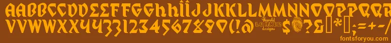 MysticProphet Font – Orange Fonts on Brown Background