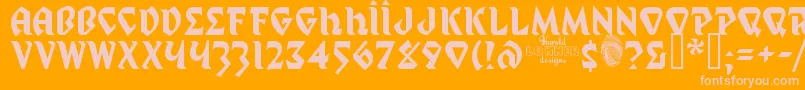 MysticProphet Font – Pink Fonts on Orange Background