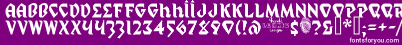 フォントMysticProphet – 紫の背景に白い文字